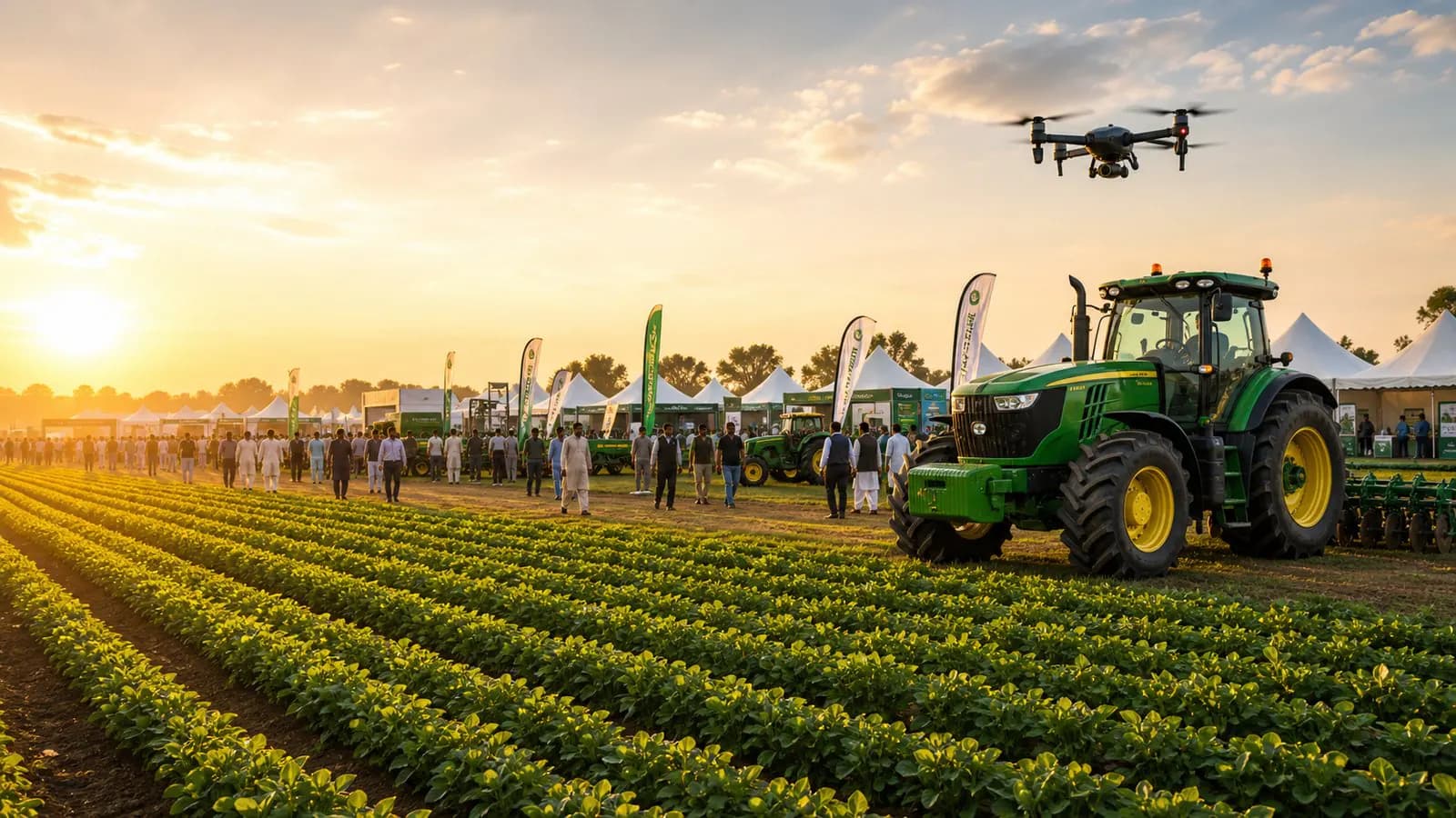 Kissan AgriFest live field agriculture exhibition with tractor, farmers, drones and company stalls