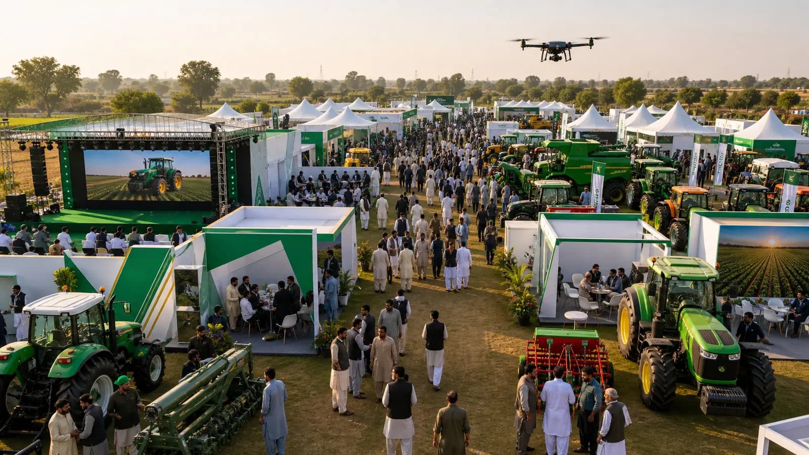Kissan AgriFest live-field expo ground with farmers, companies and machinery